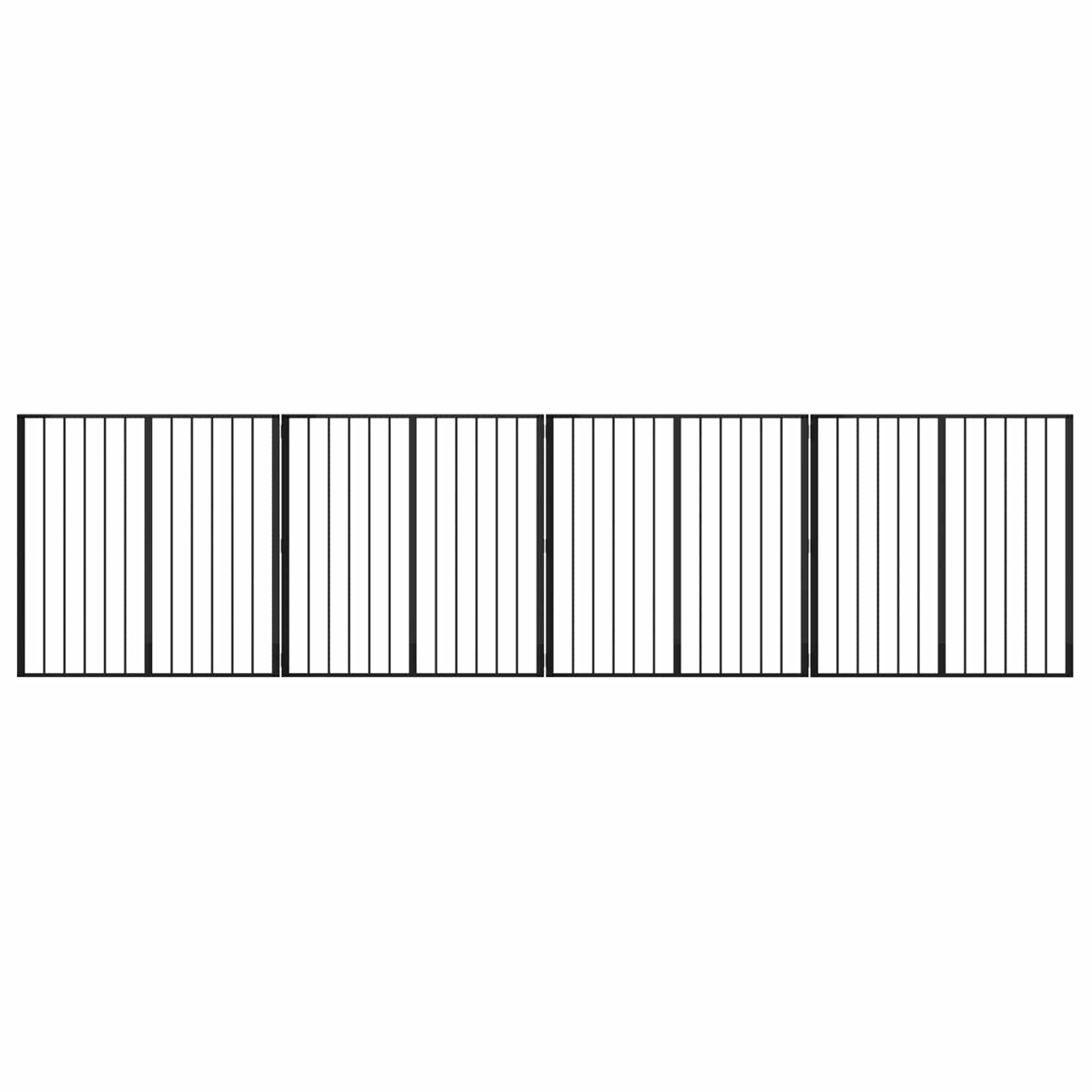 Hundetor 4 pcs Schwarz 100 x 100 cm Verzinkter Stahl