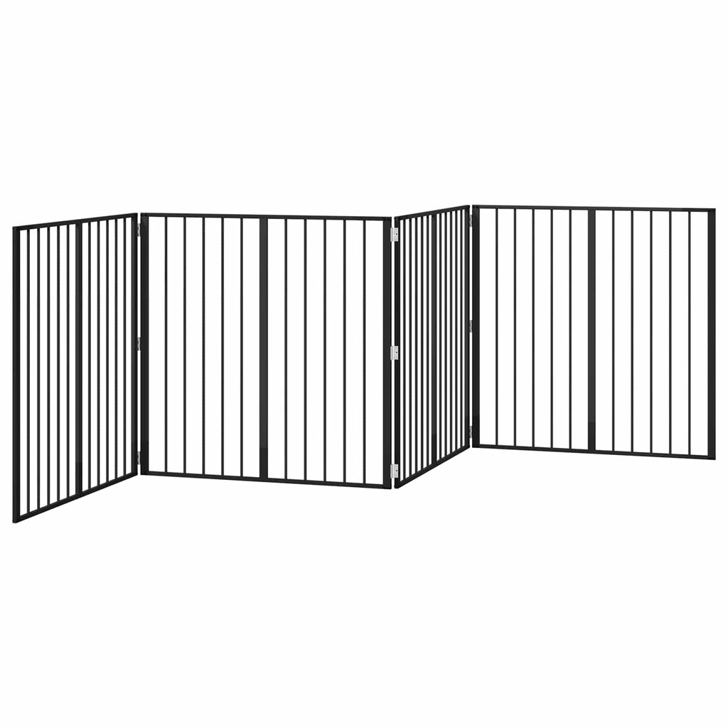 Hundetor 4 pcs Schwarz 100 x 100 cm Verzinkter Stahl