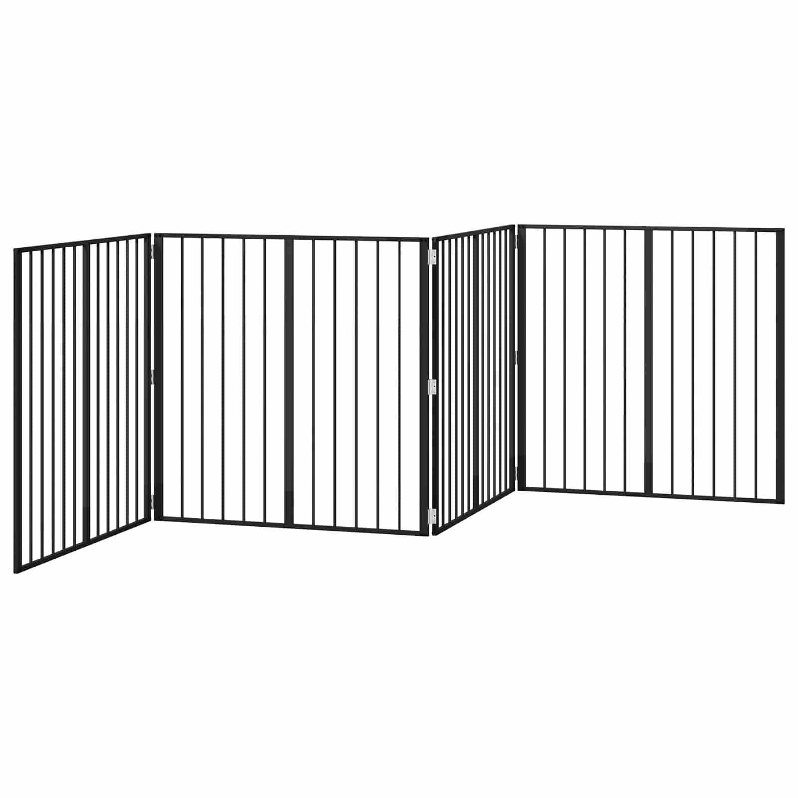 Hundetor 4 pcs Schwarz 100 x 100 cm Verzinkter Stahl