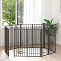 Hundetor 6 pcs Schwarz 100 x 100 cm Verzinkter Stahl