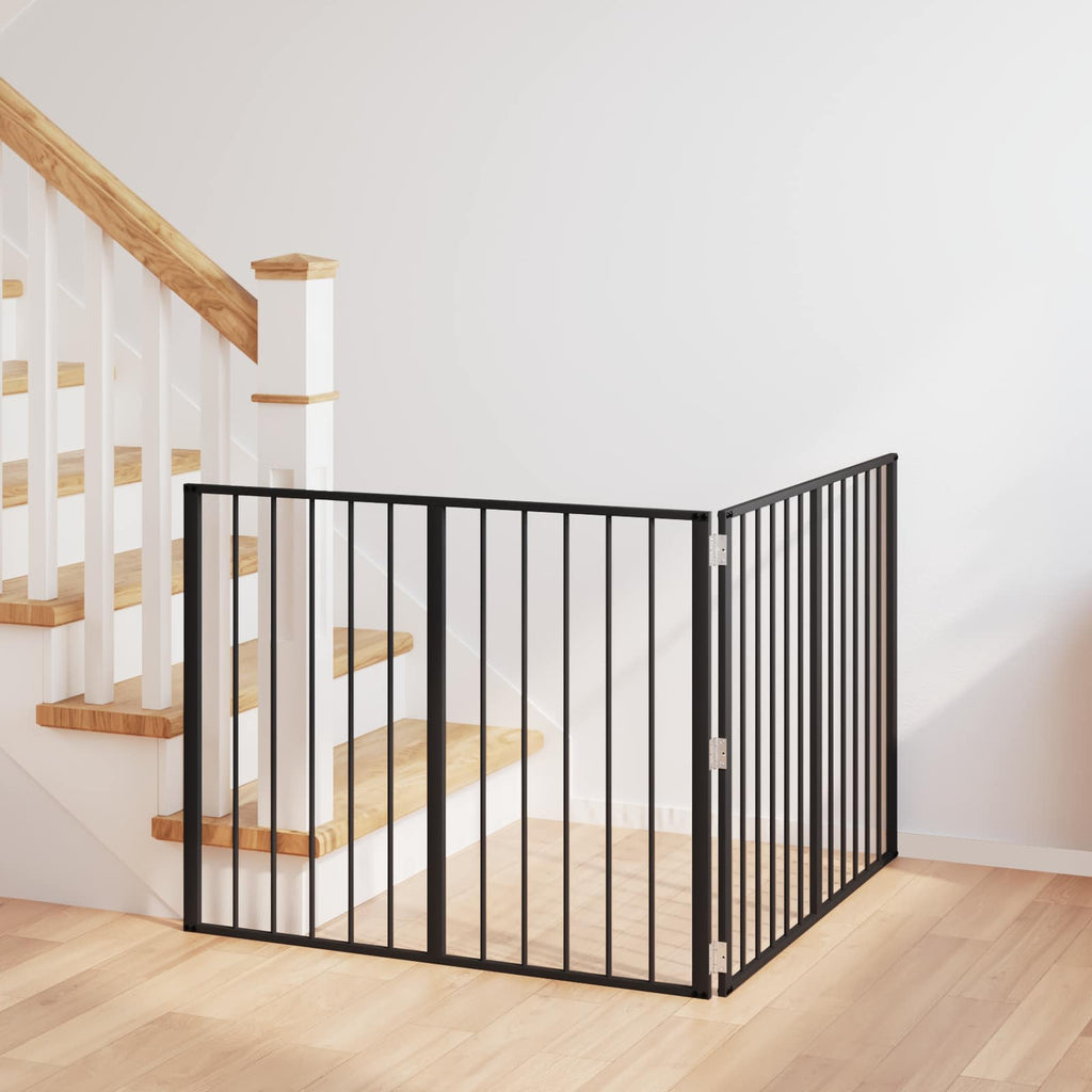 Hundetor 2 pcs Schwarz 100 x 80 cm Verzinkter Stahl