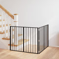 Hundetor 2 pcs Schwarz 100 x 80 cm Verzinkter Stahl