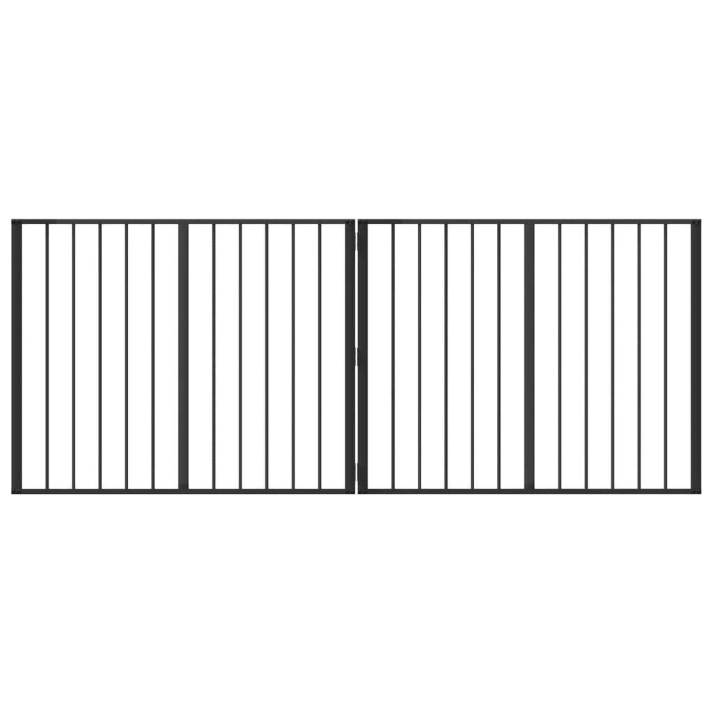 Hundetor 2 pcs Schwarz 100 x 80 cm Verzinkter Stahl