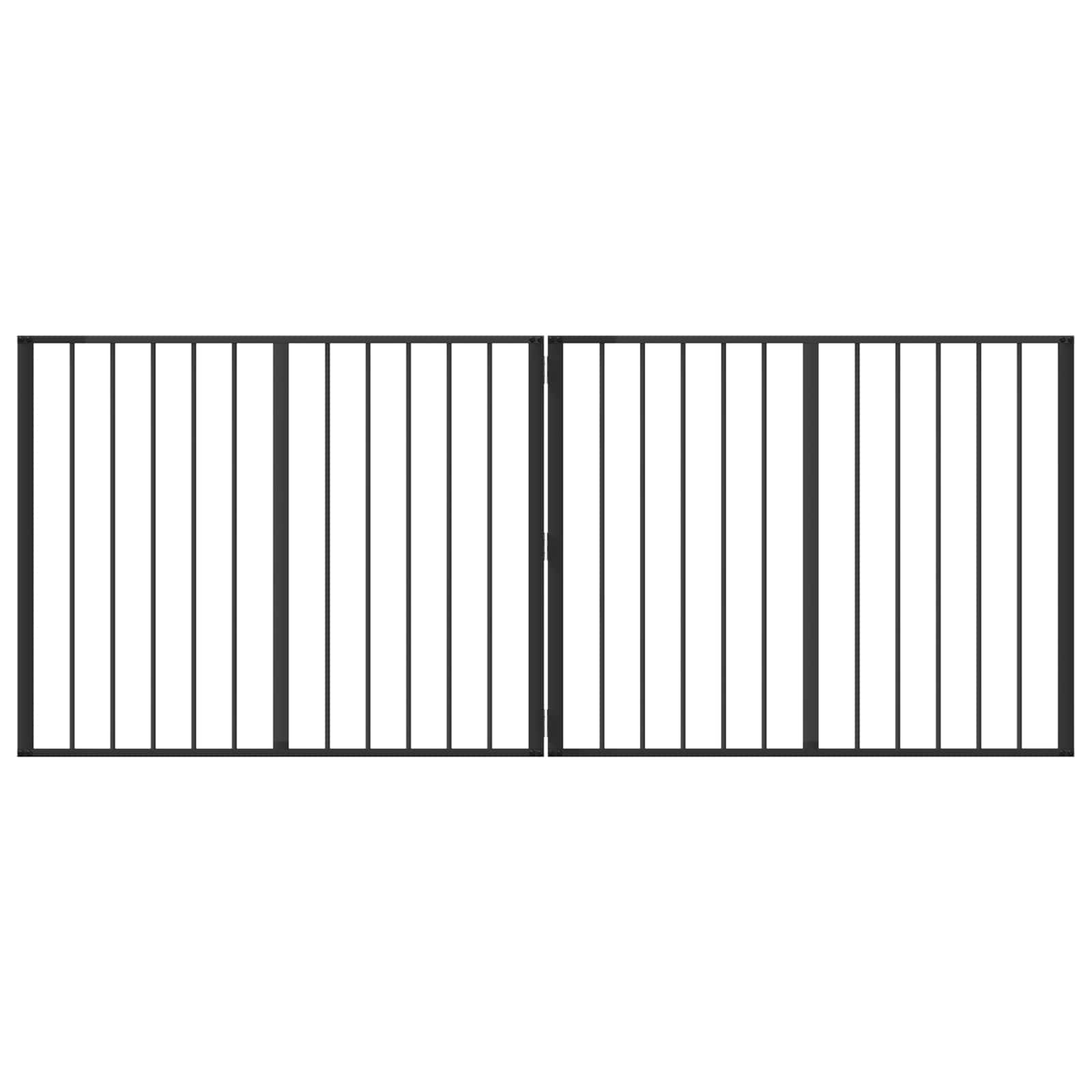 Hundetor 2 pcs Schwarz 100 x 80 cm Verzinkter Stahl