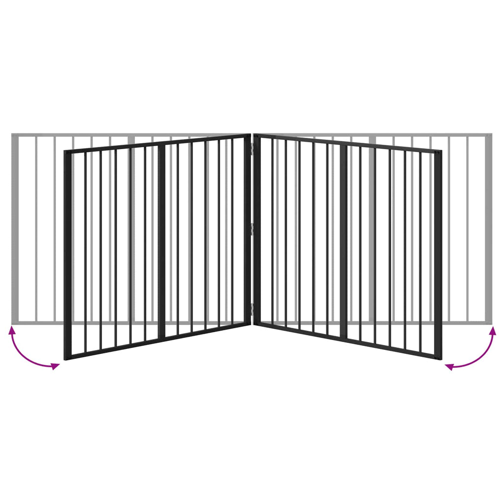 Hundetor 2 pcs Schwarz 100 x 80 cm Verzinkter Stahl