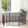 Hundetor 6 pcs Schwarz 100 x 80 cm Verzinkter Stahl