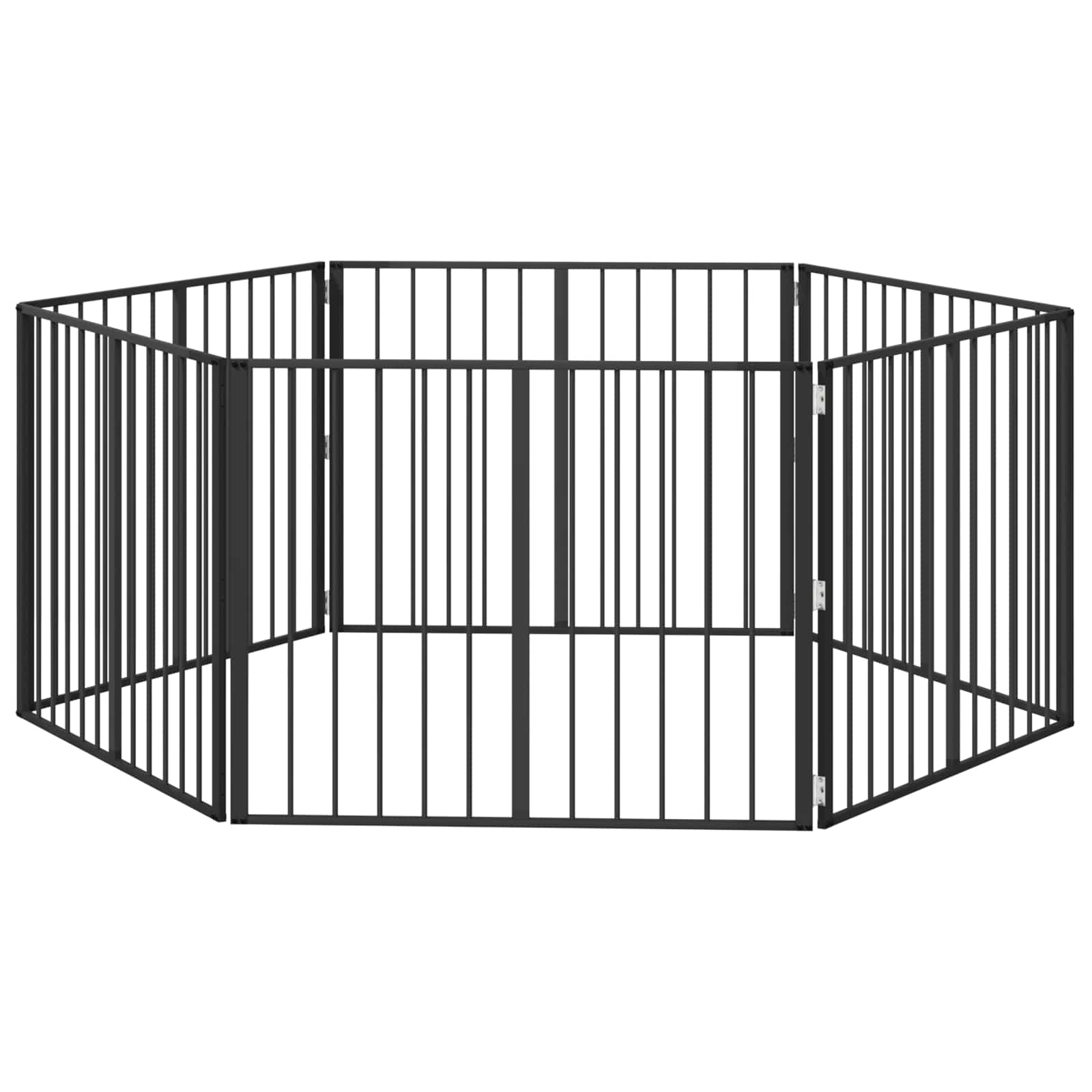 Hundetor 6 pcs Schwarz 100 x 80 cm Verzinkter Stahl