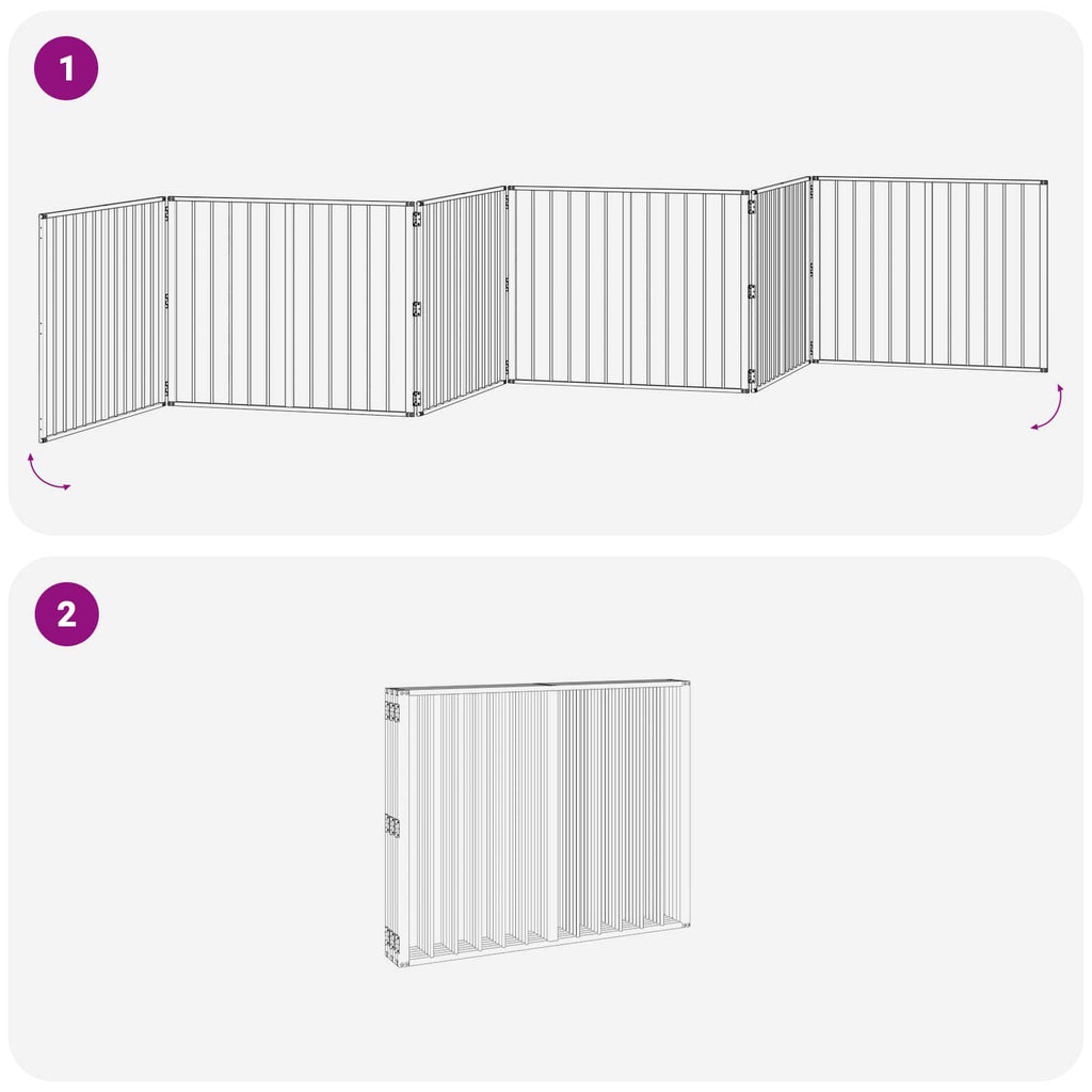 Hundetor 6 pcs Schwarz 100 x 80 cm Verzinkter Stahl