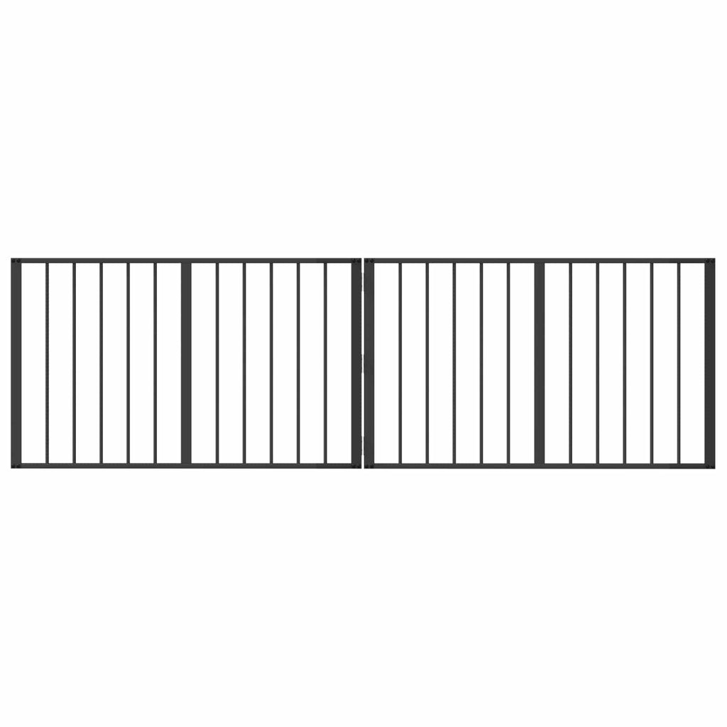 Hundetor 2 pcs Schwarz 100 x 60 cm Verzinkter Stahl