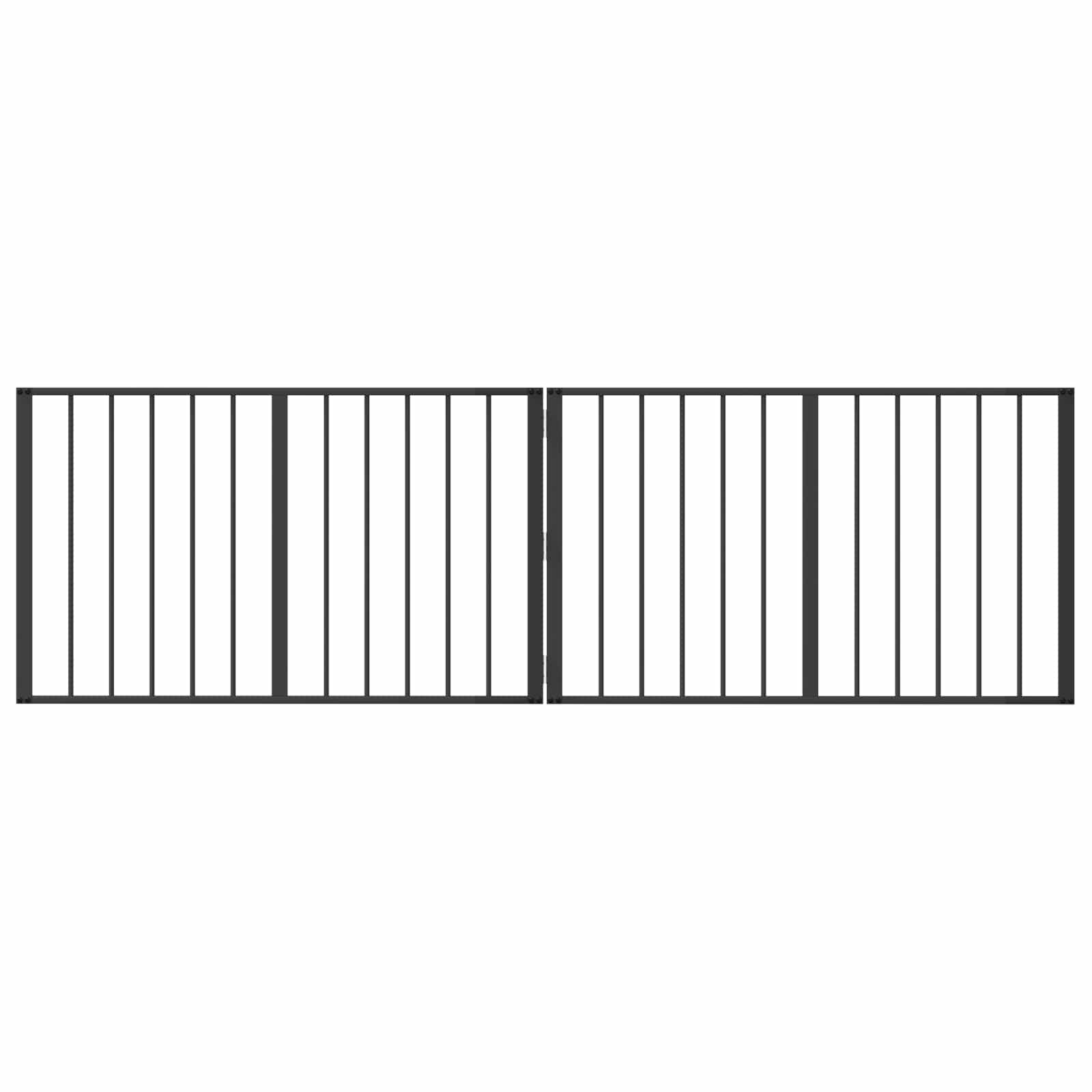 Hundetor 2 pcs Schwarz 100 x 60 cm Verzinkter Stahl