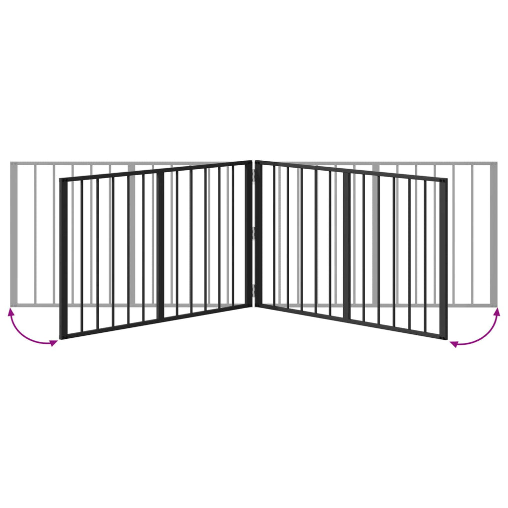 Hundetor 2 pcs Schwarz 100 x 60 cm Verzinkter Stahl