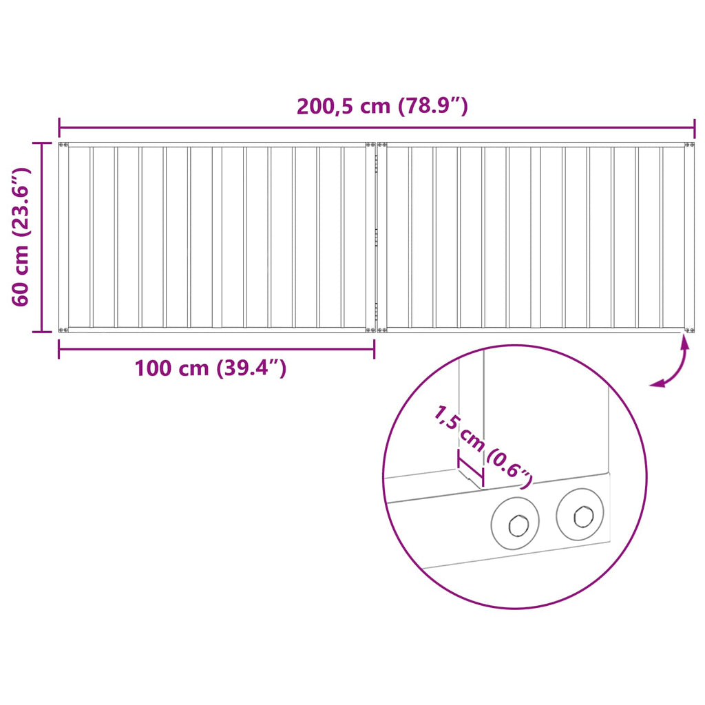 Hundetor 2 pcs Schwarz 100 x 60 cm Verzinkter Stahl