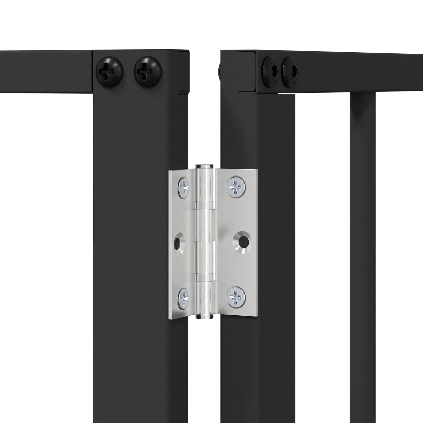 Hundetor 4 pcs Schwarz 100 x 60 cm Verzinkter Stahl