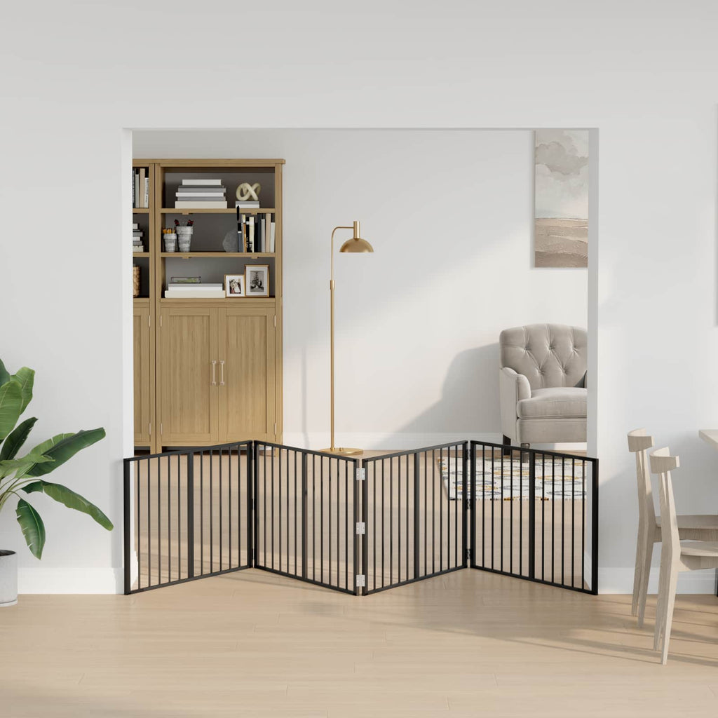 Hundetor 4 pcs Schwarz 100 x 60 cm Verzinkter Stahl