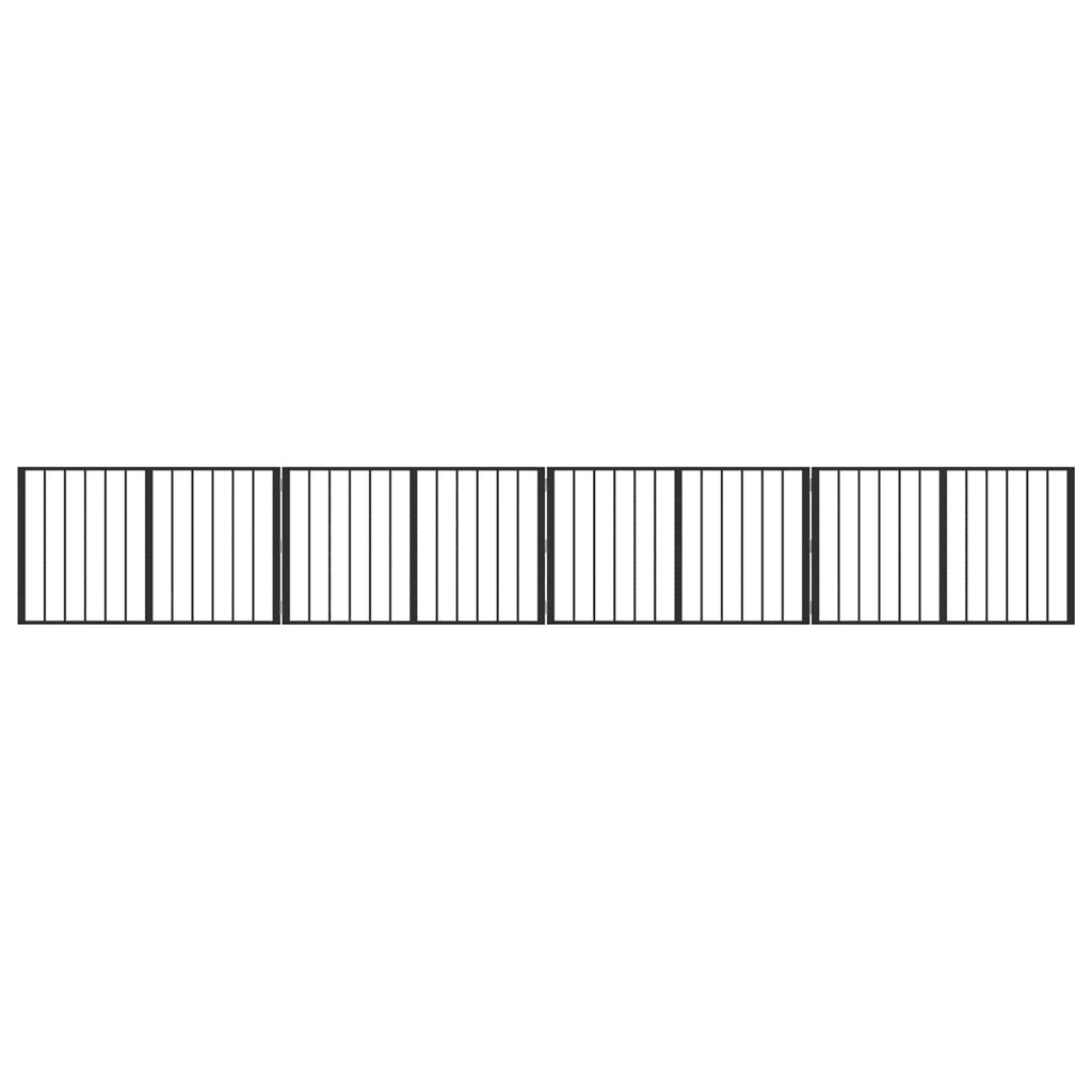 Hundetor 4 pcs Schwarz 100 x 60 cm Verzinkter Stahl