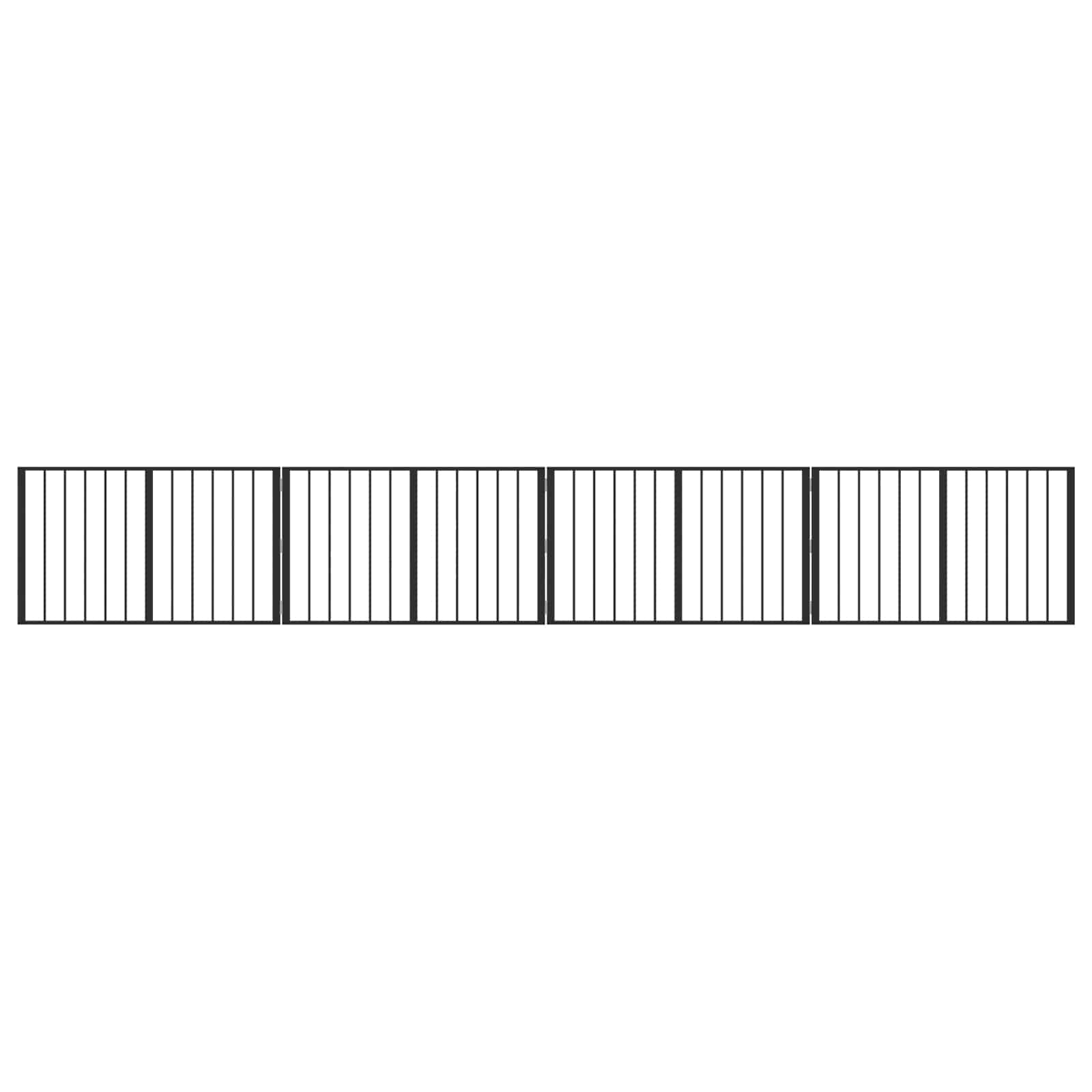Hundetor 4 pcs Schwarz 100 x 60 cm Verzinkter Stahl