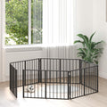 Hundetor 6 pcs Schwarz 100 x 60 cm Verzinkter Stahl