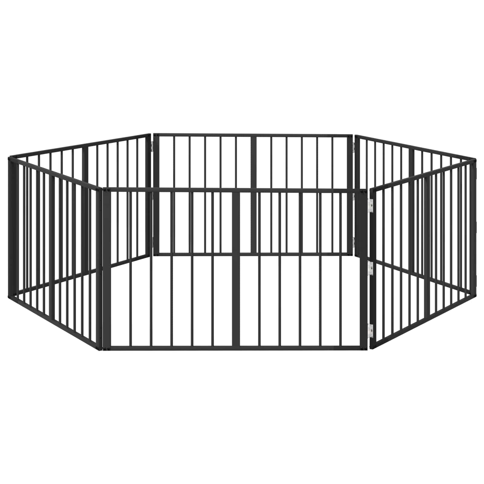 Hundetor 6 pcs Schwarz 100 x 60 cm Verzinkter Stahl