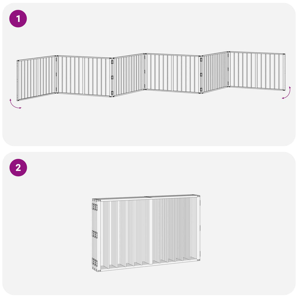 Hundetor 6 pcs Schwarz 100 x 60 cm Verzinkter Stahl