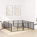 Hundetor 8 pcs Schwarz 100 x 60 cm Verzinkter Stahl