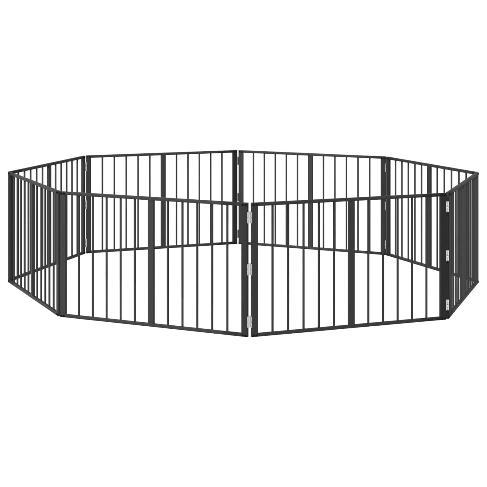 Hundetor 8 pcs Schwarz 100 x 60 cm Verzinkter Stahl