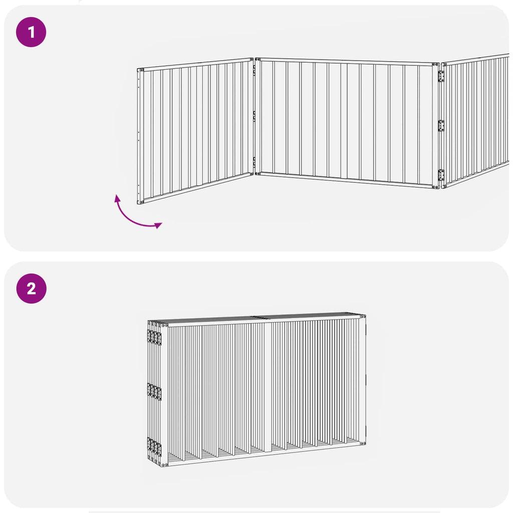 Hundetor 8 pcs Schwarz 100 x 60 cm Verzinkter Stahl