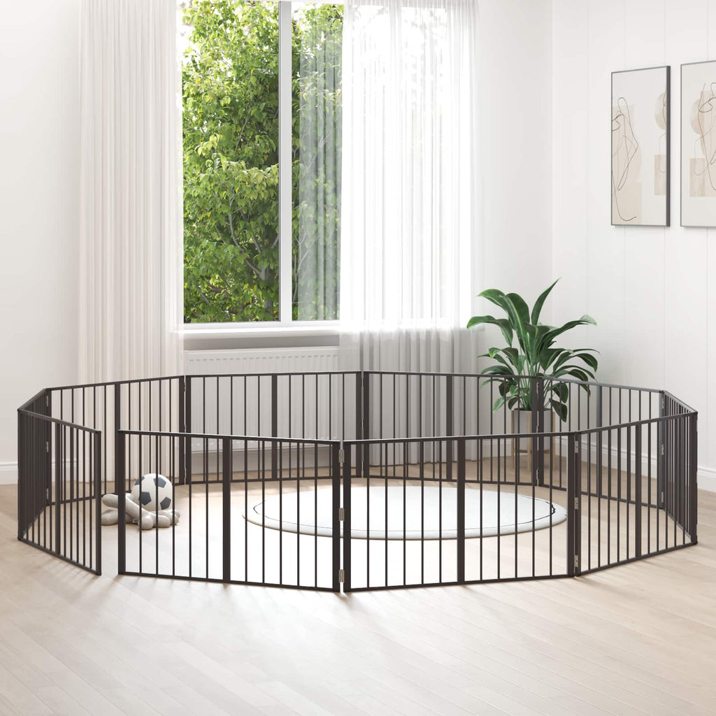 Hundetor 10 pcs Schwarz 100 x 60 cm Verzinkter Stahl