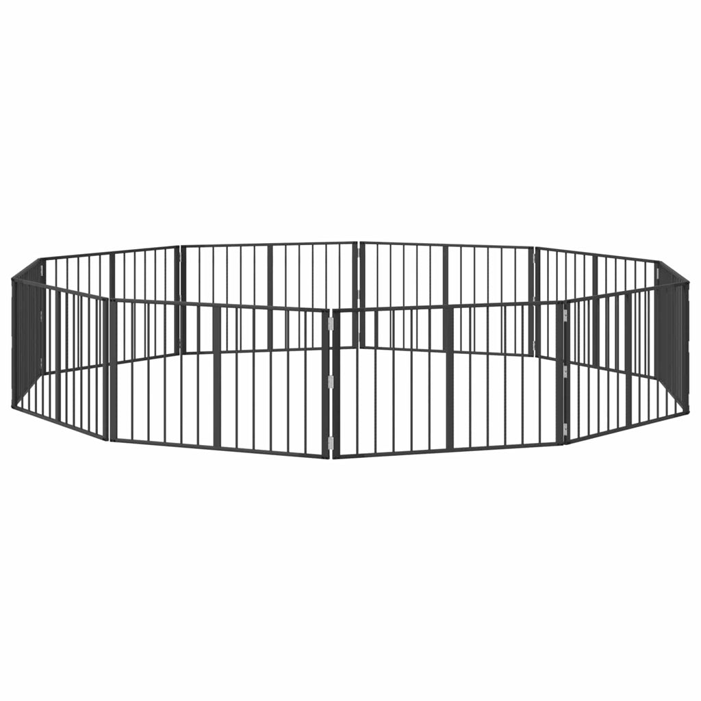 Hundetor 10 pcs Schwarz 100 x 60 cm Verzinkter Stahl