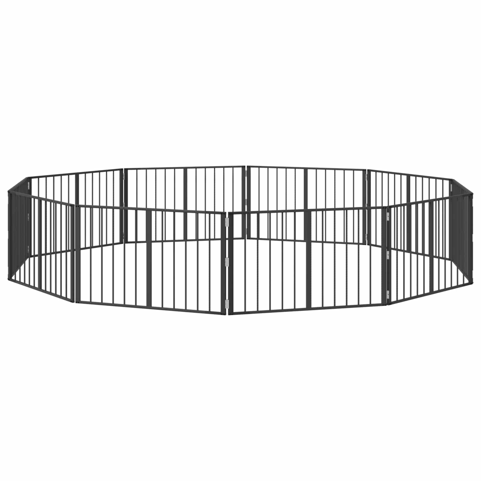 Hundetor 10 pcs Schwarz 100 x 60 cm Verzinkter Stahl