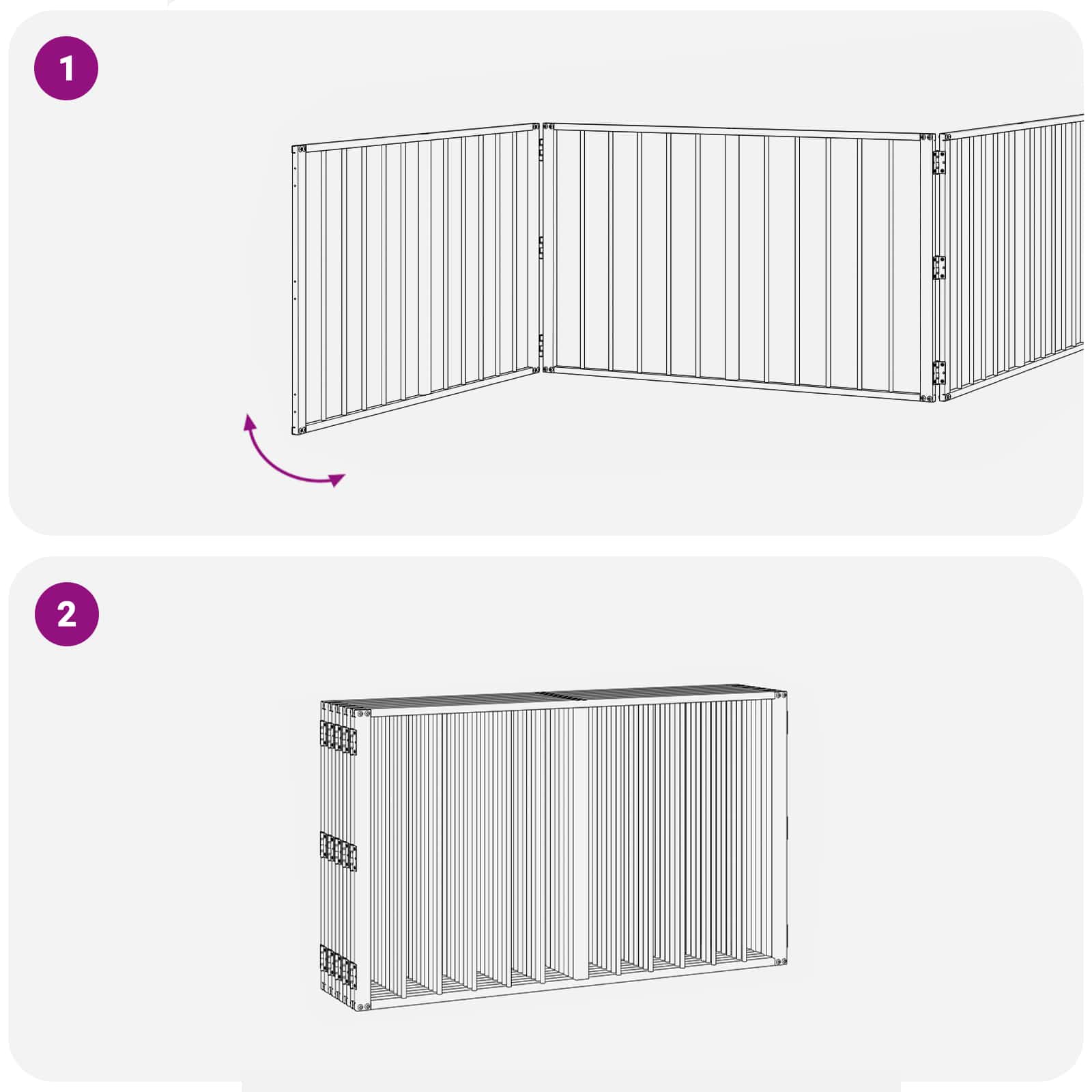 Hundetor 10 pcs Schwarz 100 x 60 cm Verzinkter Stahl