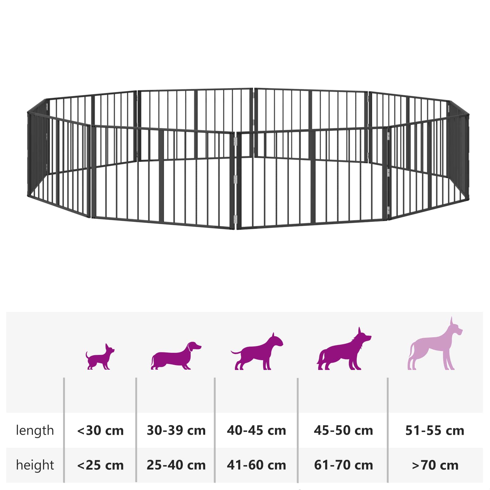 Hundetor 10 pcs Schwarz 100 x 60 cm Verzinkter Stahl