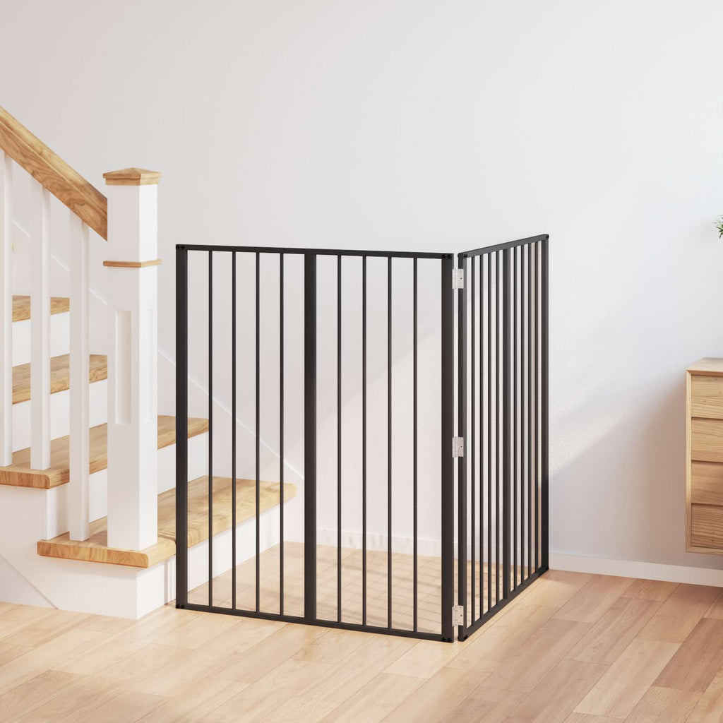Hundetor 2 pcs Schwarz 80 x 100 cm Verzinkter Stahl