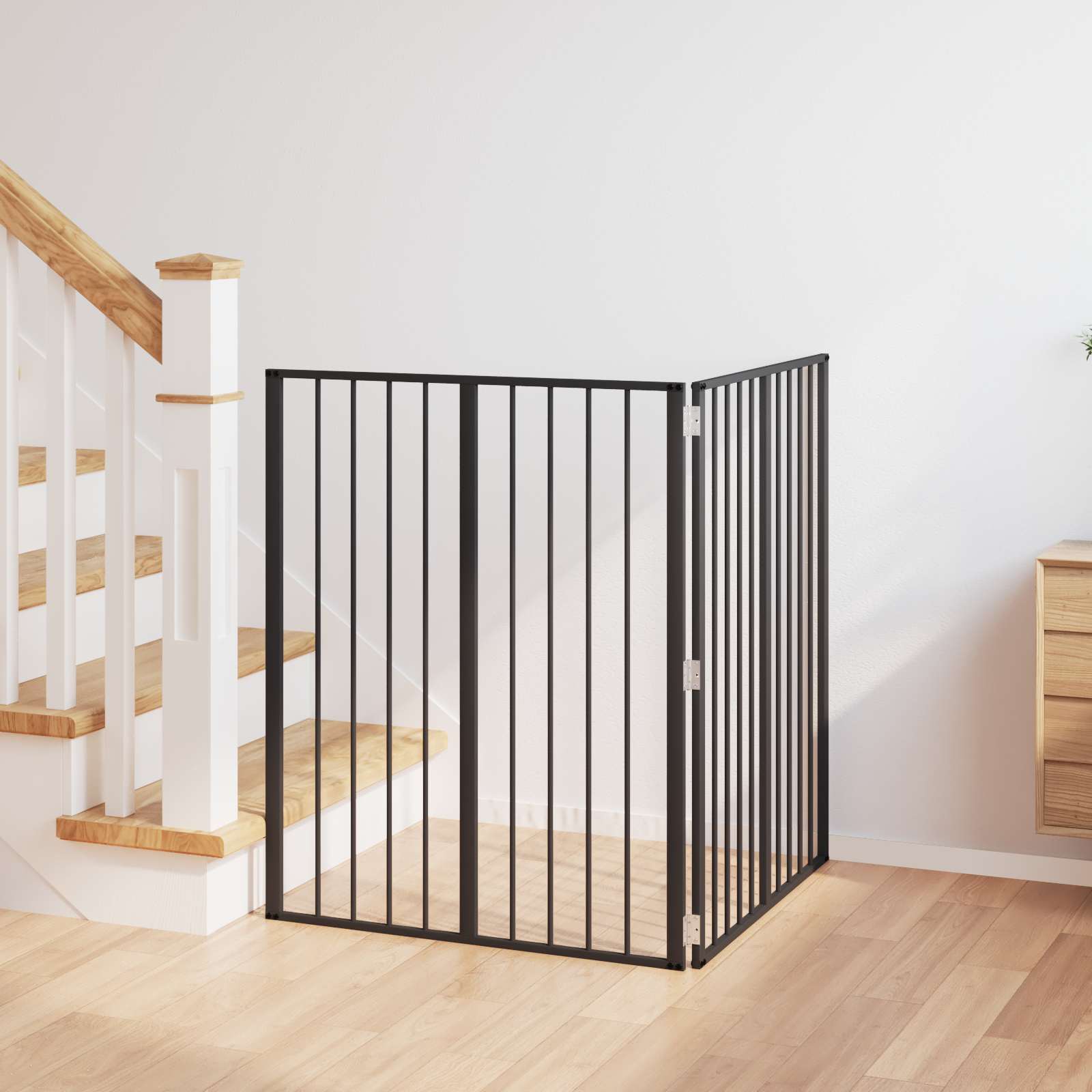 Hundetor 2 pcs Schwarz 80 x 100 cm Verzinkter Stahl