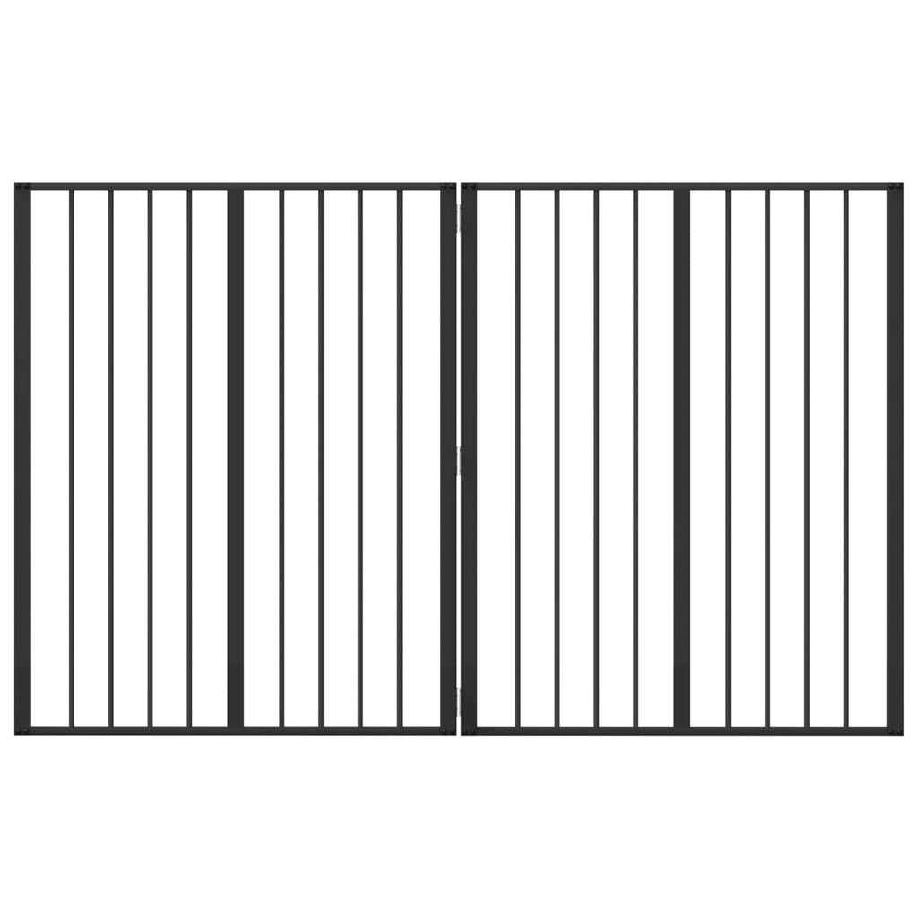 Hundetor 2 pcs Schwarz 80 x 100 cm Verzinkter Stahl
