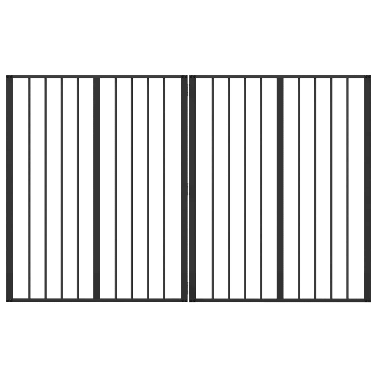 Hundetor 2 pcs Schwarz 80 x 100 cm Verzinkter Stahl