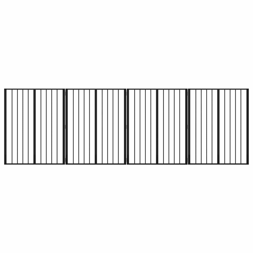 Hundetor 4 pcs Schwarz 80 x 100 cm Verzinkter Stahl