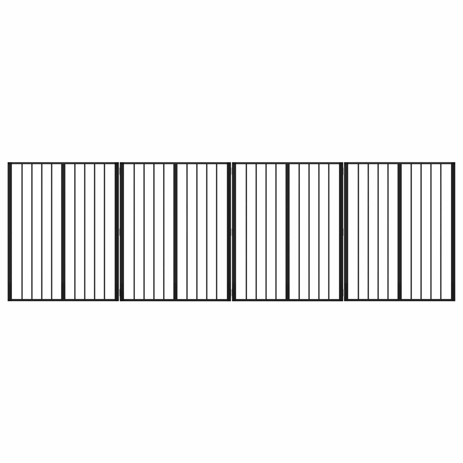 Hundetor 4 pcs Schwarz 80 x 100 cm Verzinkter Stahl
