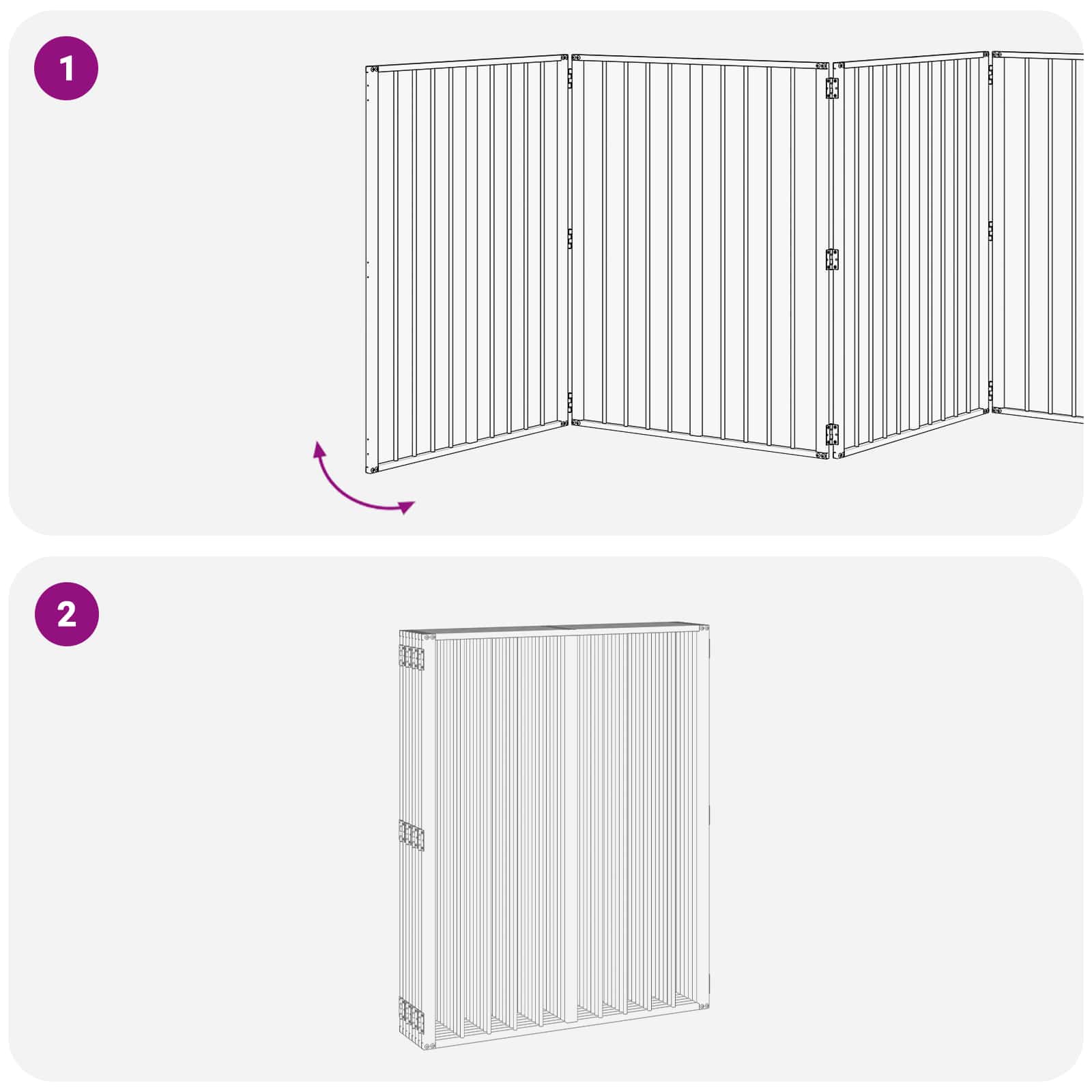 Hundetor 8 pcs Schwarz 80 x 100 cm Verzinkter Stahl