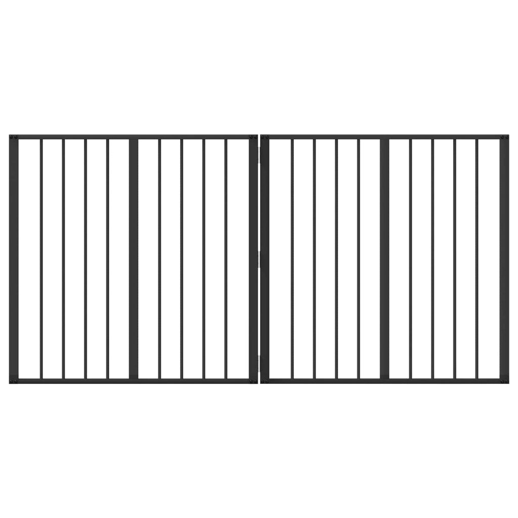 Hundetor 2 pcs Schwarz 80 x 80 cm Verzinkter Stahl