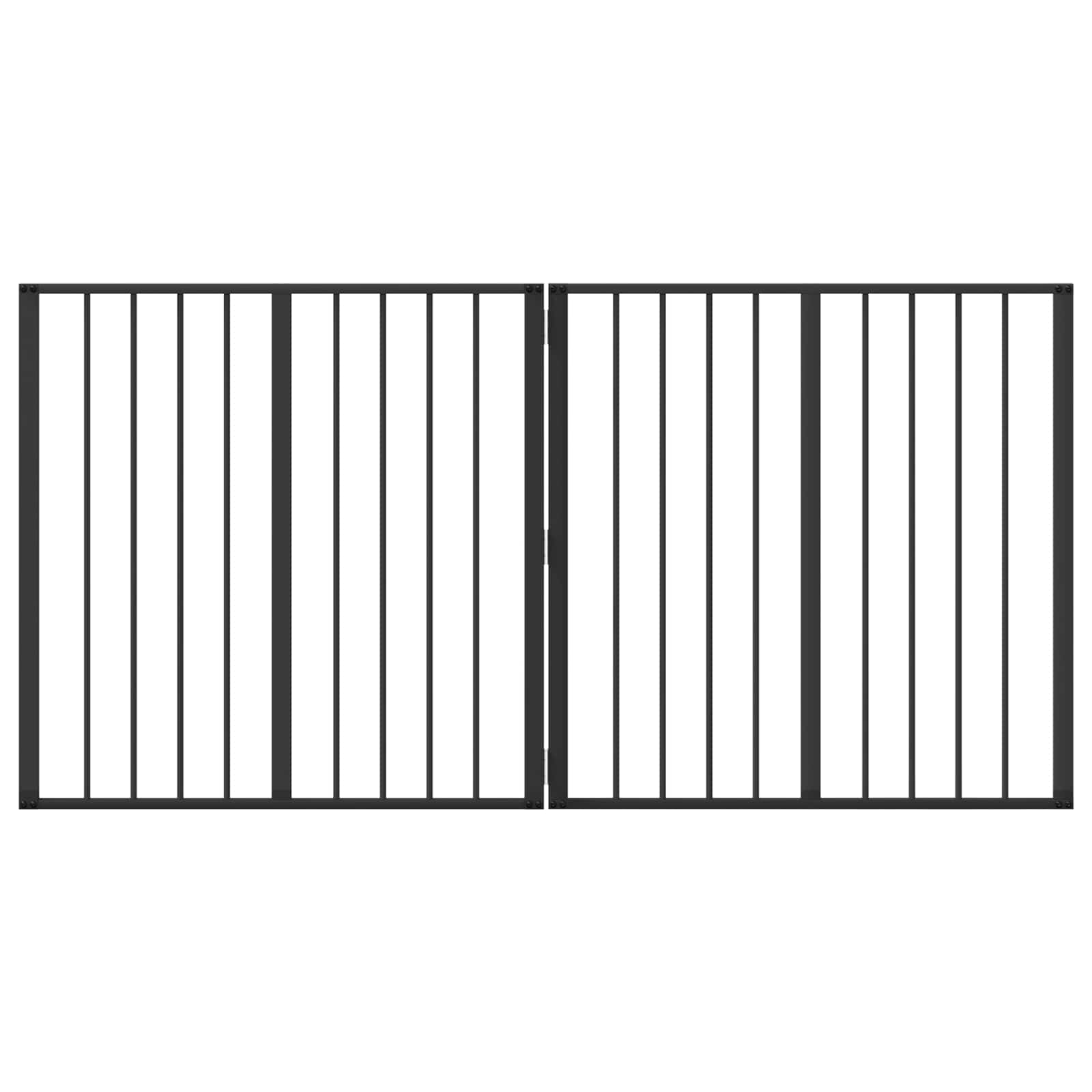Hundetor 2 pcs Schwarz 80 x 80 cm Verzinkter Stahl