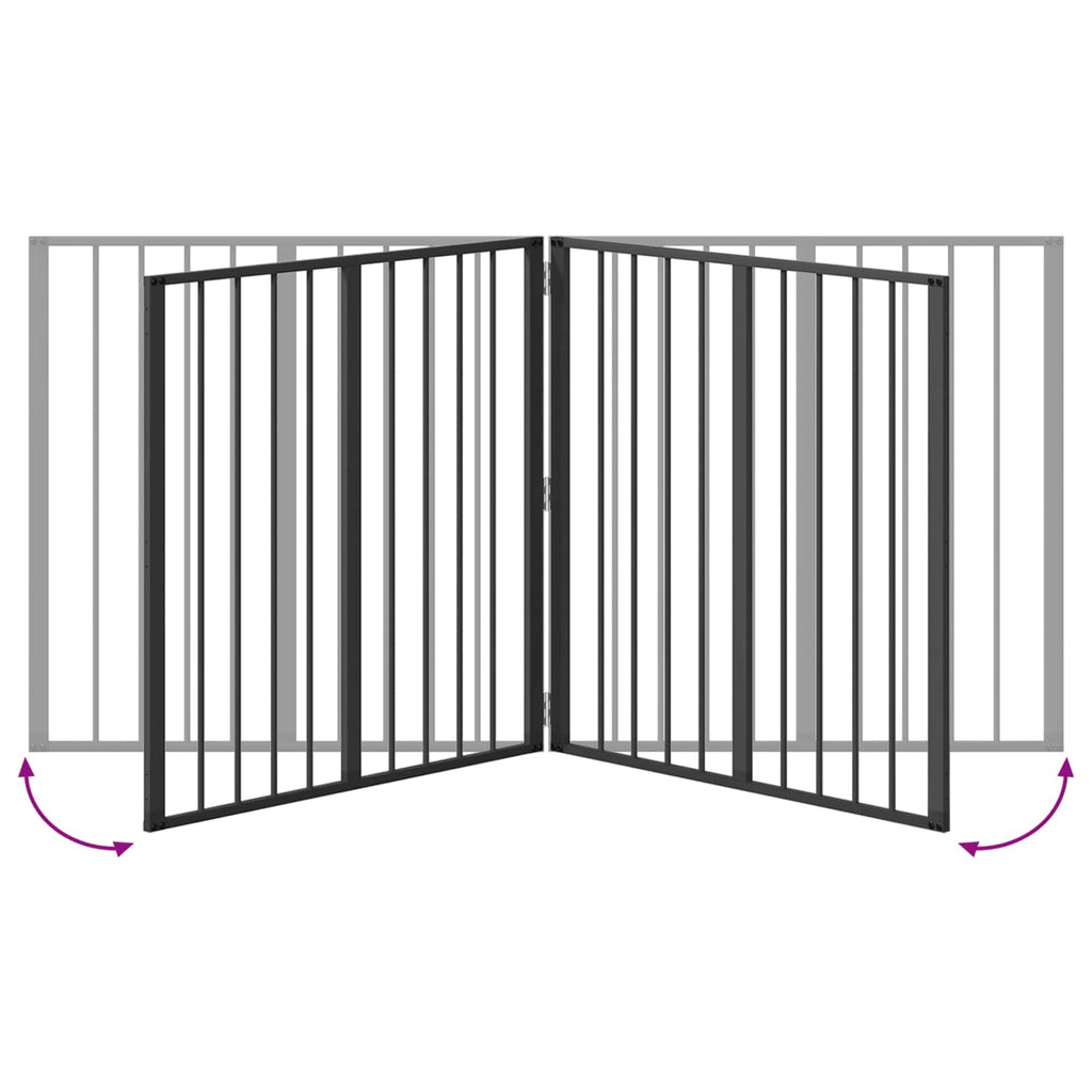 Hundetor 2 pcs Schwarz 80 x 80 cm Verzinkter Stahl