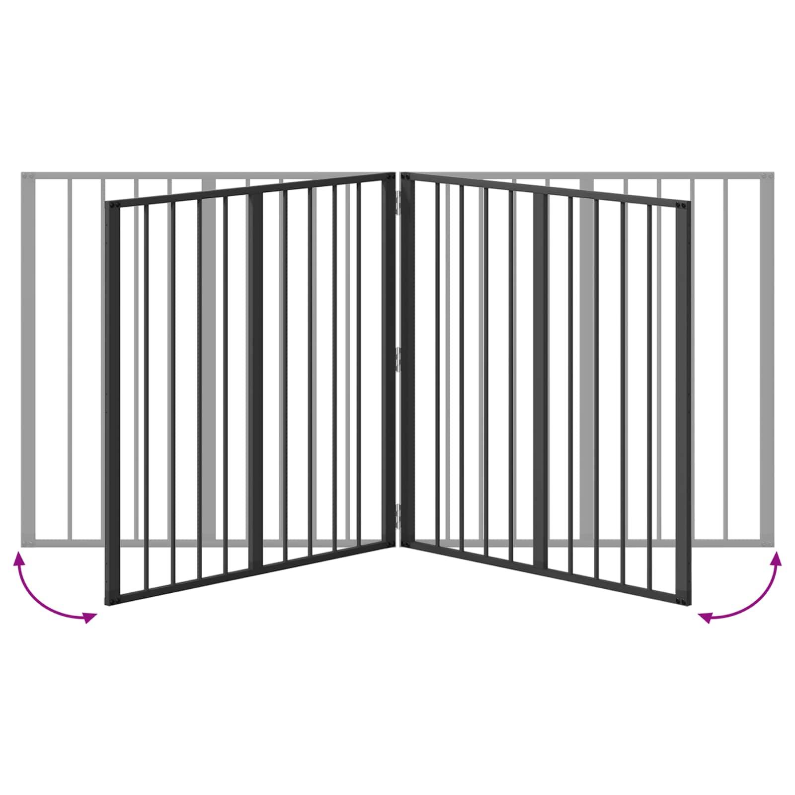 Hundetor 2 pcs Schwarz 80 x 80 cm Verzinkter Stahl