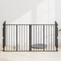 Hundetor 4 pcs Schwarz 80 x 80 cm Verzinkter Stahl