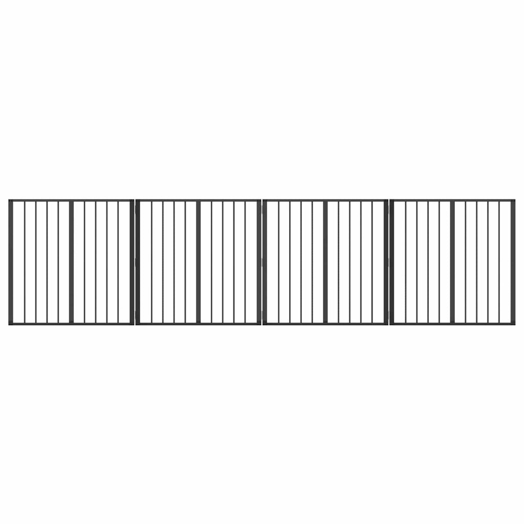 Hundetor 4 pcs Schwarz 80 x 80 cm Verzinkter Stahl