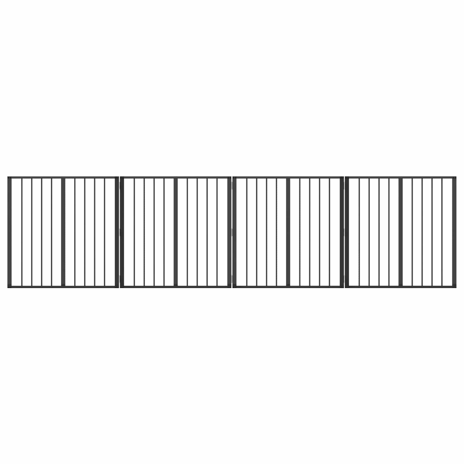 Hundetor 4 pcs Schwarz 80 x 80 cm Verzinkter Stahl
