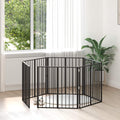 Hundetor 6 pcs Schwarz 80 x 80 cm Verzinkter Stahl