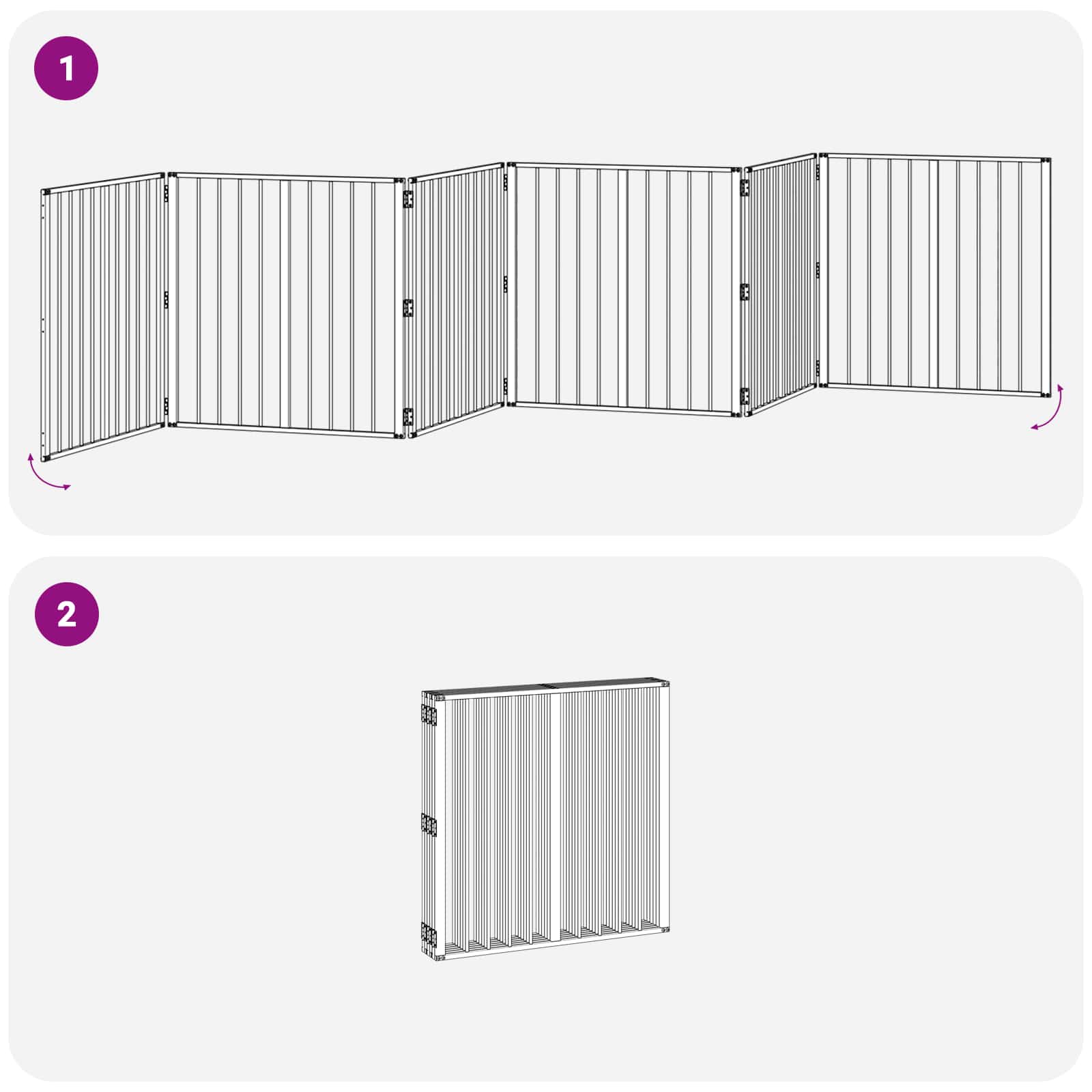 Hundetor 6 pcs Schwarz 80 x 80 cm Verzinkter Stahl