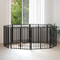 Hundetor 8 pcs Schwarz 80 x 80 cm Verzinkter Stahl
