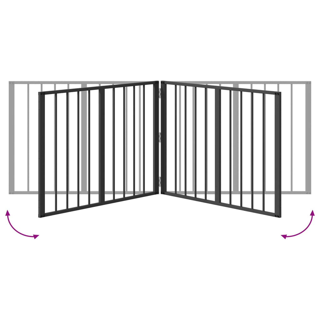 Hundetor 2 pcs Schwarz 80 x 60 cm Verzinkter Stahl