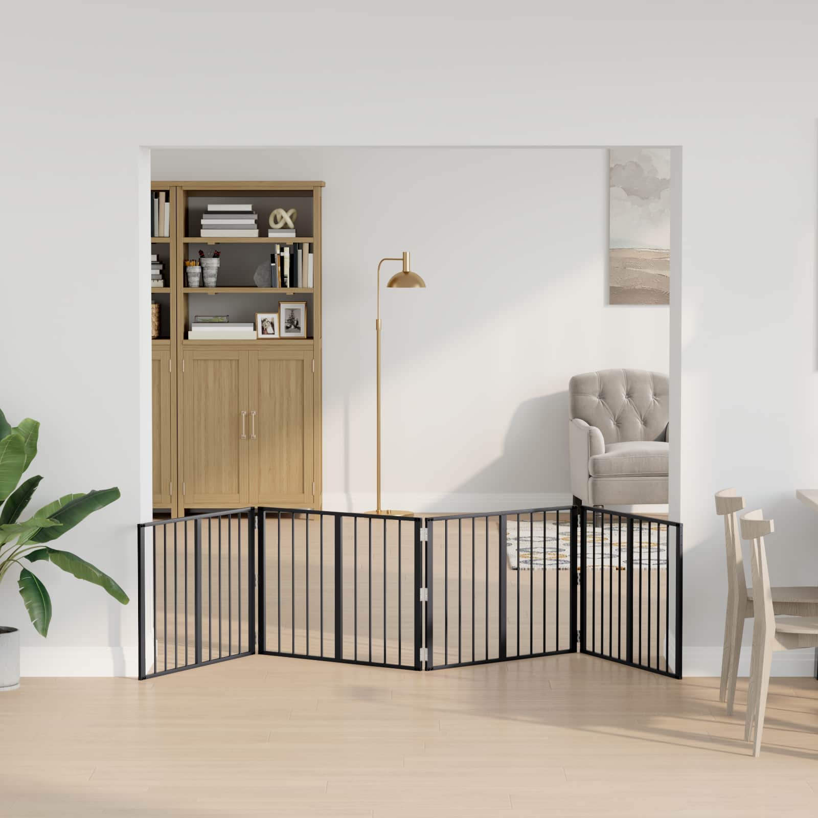 Hundetor 4 pcs Schwarz 80 x 60 cm Verzinkter Stahl